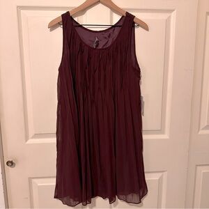 F21 | Dress | Sleeveless Pleated Dress in Wine